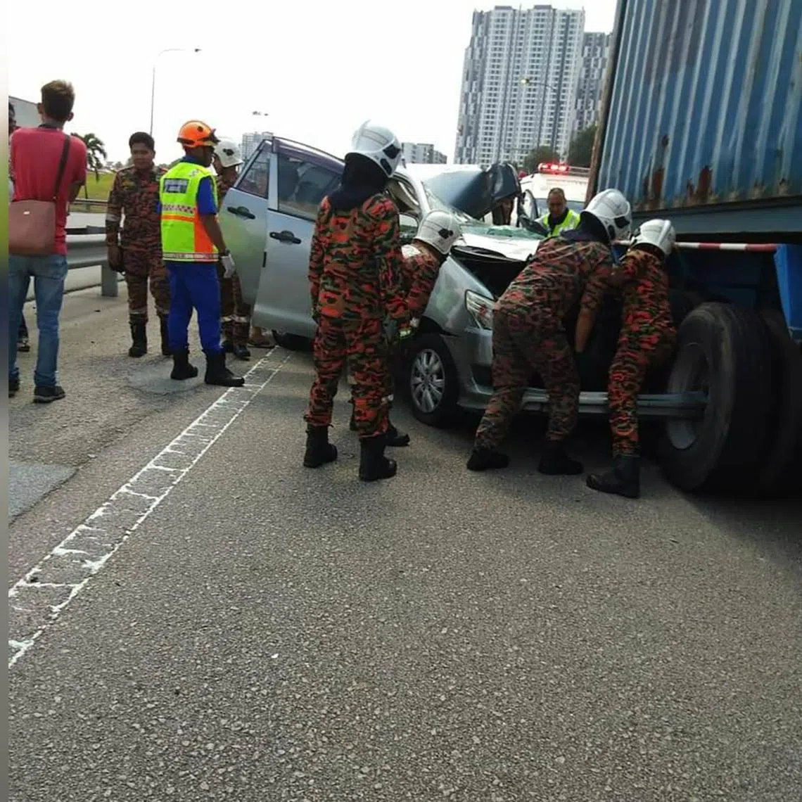 Mr Lim Chun Yong was a passenger in a car in the middle of a collision with a semi-trailer and another vehicle.