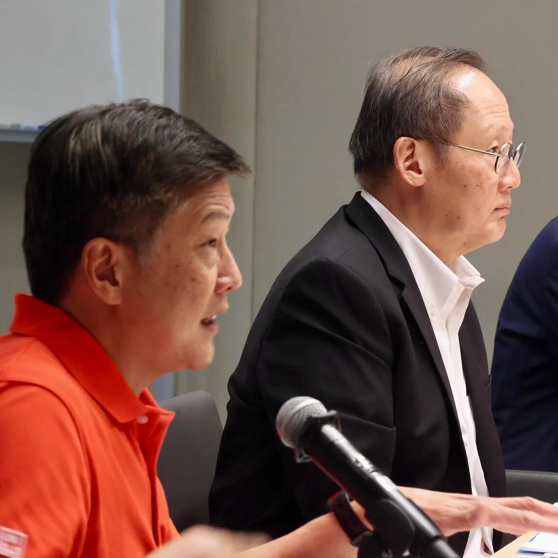 CMG20260429-KwongKC02 /邝启聪/郑智浩/NTUC, MOM, SNEF to Address AI's Impact on Workers, Jobs and Business / New Tripartite Jobs Council to help workers upskill, support business transformation, and redesign jobs amid AI disruption /L to R/ Ng Chee Meng, Secretary-General, NTUC , Tan See Leng, Minister for Manpower, Tan Hee Teck, President, SNEF/NTUC HQ【embargoed 30/4, 6pm】