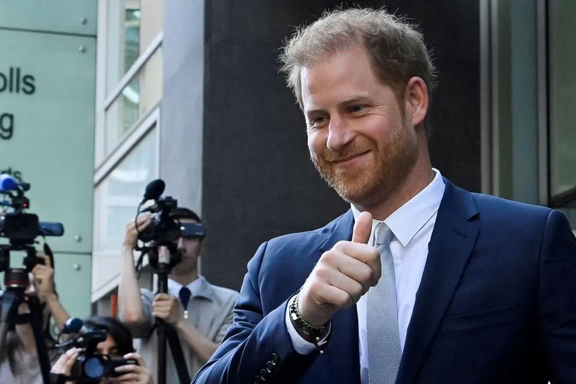 Britain's Prince Harry, Duke of Sussex, departs the Rolls Building of the High Court in London, Britain June 7, 2023. REUTERS/Toby Melville/File Photo