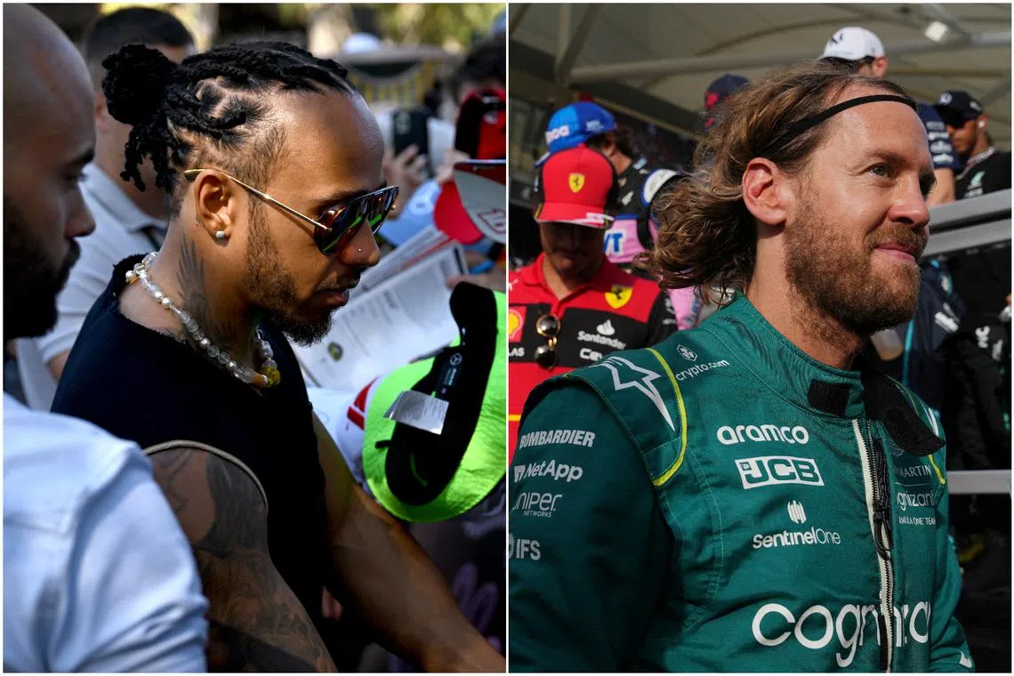 Lewis Hamilton (left) said that retired four-time Formula One world champion Sebastian Vettel would be an “amazing option” for Mercedes.