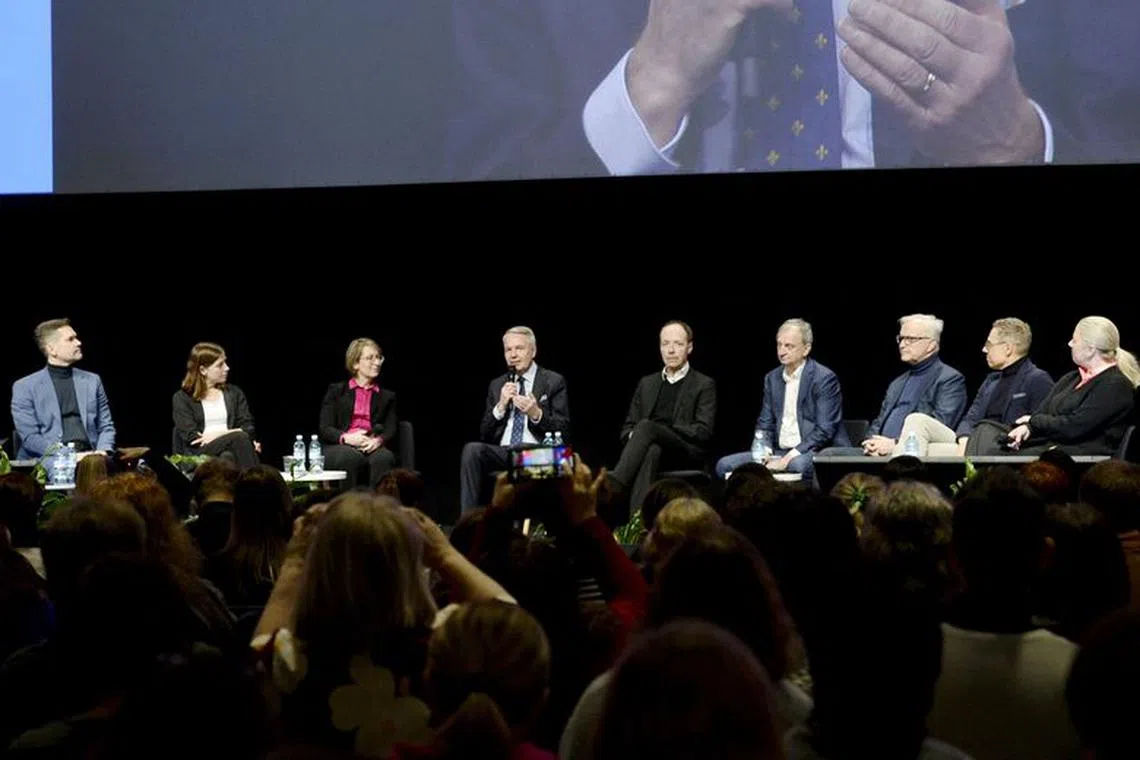 Finnish Presidential candidates attend a debate during the Educa Fair in Helsinki, Finland January 27, 2024.  Mikko Stig/Lehtikuva/via REUTERS