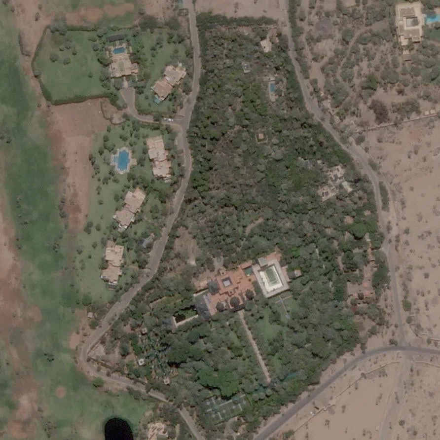 A satellite image of the Palace Bin Ennakhil in Marrakech, Morocco, June 17, 2023. 2026 Planet Labs PBC/Handout via REUTERS