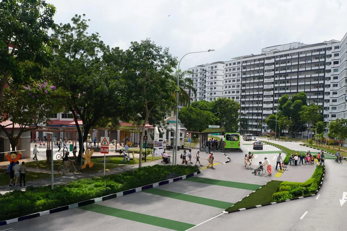 The pedestrian-friendly streets will have longer green-man signals, lower speed limits and kerb-free crossings.