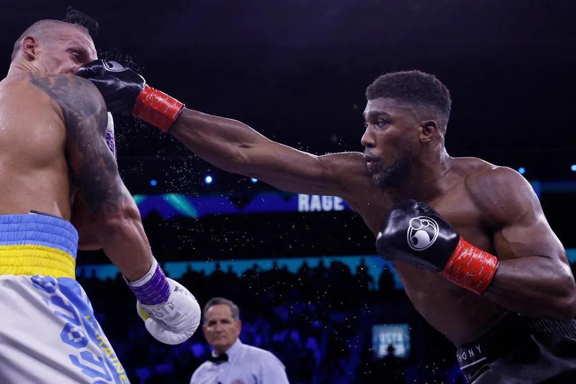 Anthony Joshua (right) is returning to the ring after successive defeats by Oleksandr Usyk. He will face American Jermaine Franklin at London’s O2 Arena on April 1.