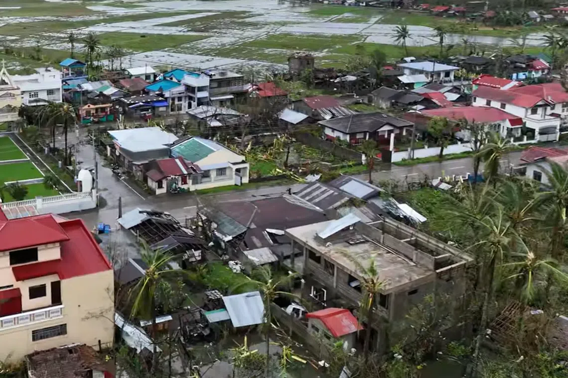 Photos shared on the Facebook page of Mayor Cesar Robles showed toppled power lines, damaged houses, and trees and corrugated iron sheets strewn on the roads.