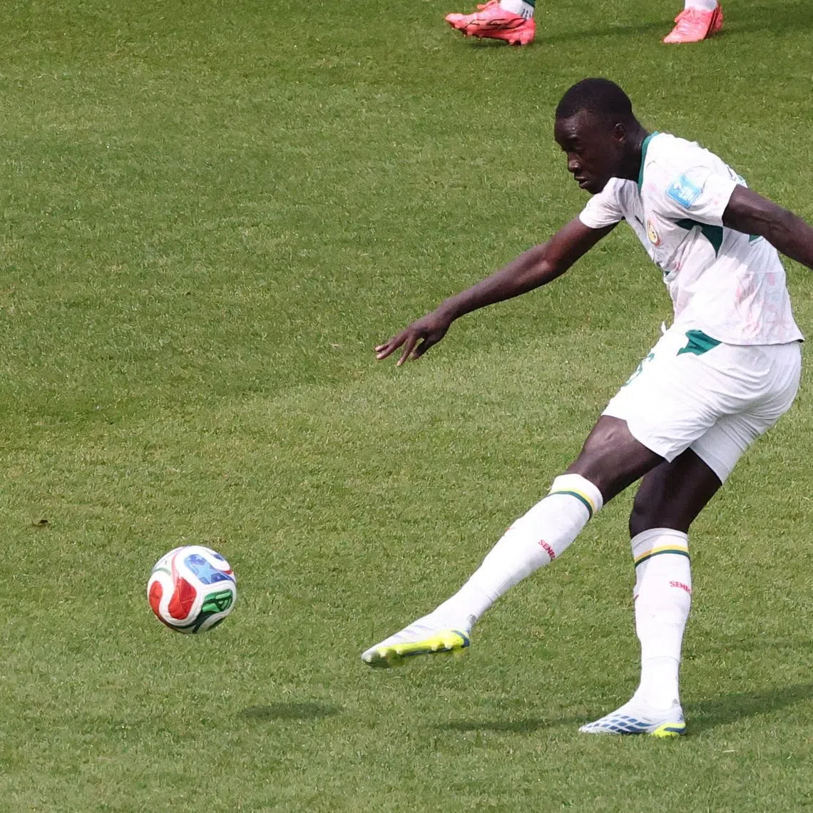 Soccer Football - FIFA World Cup 2026 - Group I - Senegal v Iraq - Toronto Stadium, Toronto, Canada - June 26, 2026 Senegal's Pape Gueye scores their fourth goal REUTERS/Thomas Mukoya