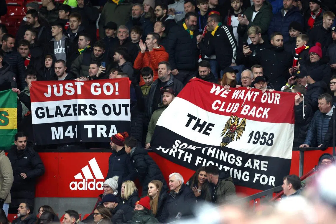 "We want Glazers out" has been a common chant at matches among Manchester United fans, who are against club owners the Glazer family.