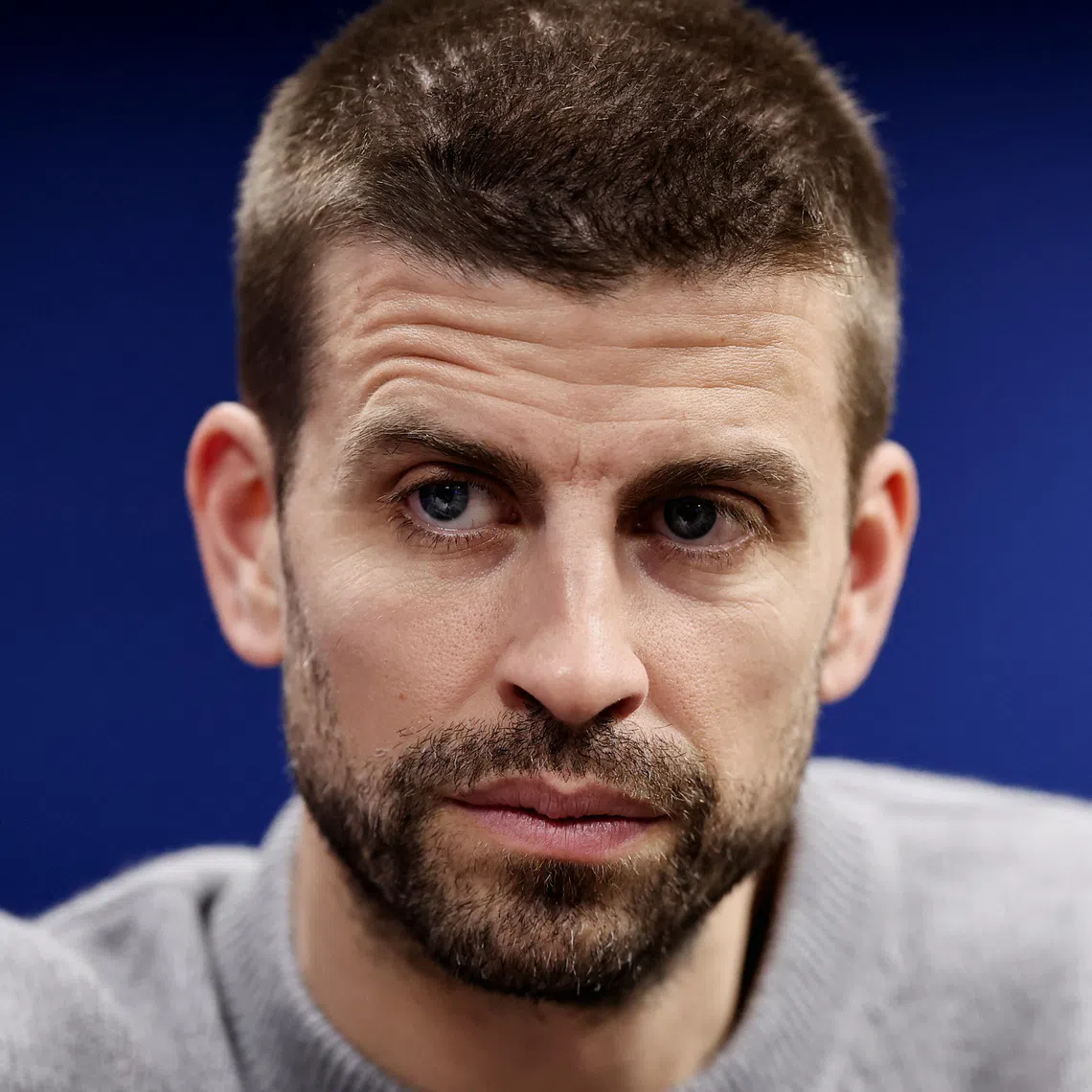 Former Spain footballer Gerard Pique attends a press conference in Sao Paulo, Brazil, on Jan 16.
