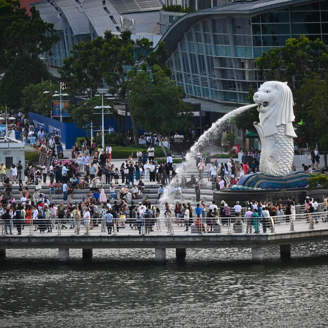The statue at the Merlion Park will be covered in scaffolding while works are in progress.