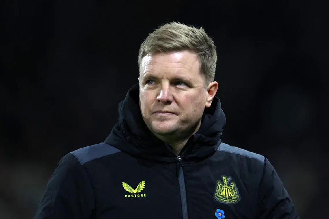 FILE PHOTO: Soccer Football -  FA Cup - Fourth Round - Fulham v Newcastle United - Craven Cottage, London, Britain - January 27, 2024 Newcastle United manager Eddie Howe before the match REUTERS/Hannah Mckay/File Photo