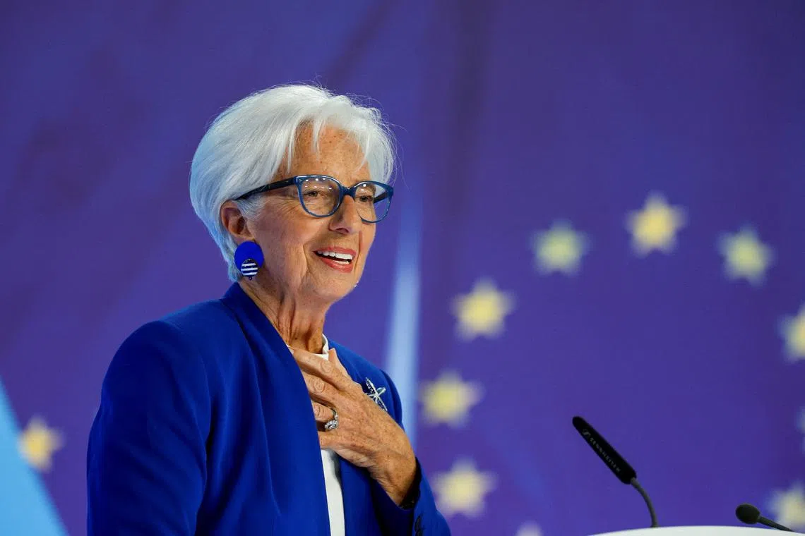 European Central Bank (ECB) President Christine Lagarde speaks to reporters following the Governing Council's meeting, in Frankfurt, Germany June 11, 2026. REUTERS/Heiko Becker