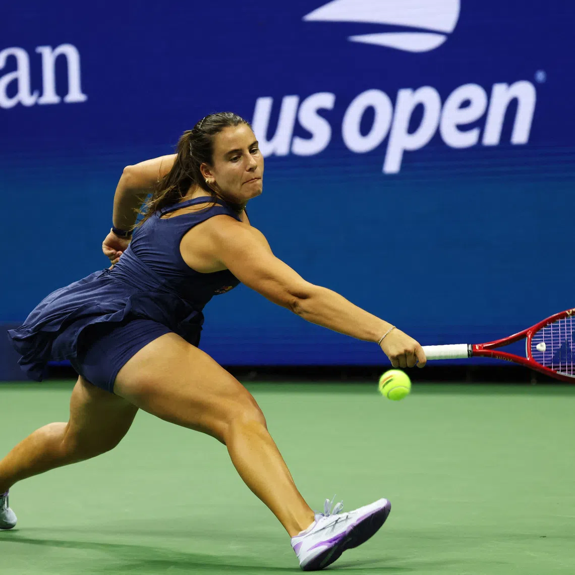 Tennis - U.S. Open - Flushing Meadows, New York, United States - September 6, 2026 Emma Navarro of the U.S. in action during her round of 16 match against Russia's Anna Kalinskaya IMAGN IMAGES via Reuters/Geoff Burke