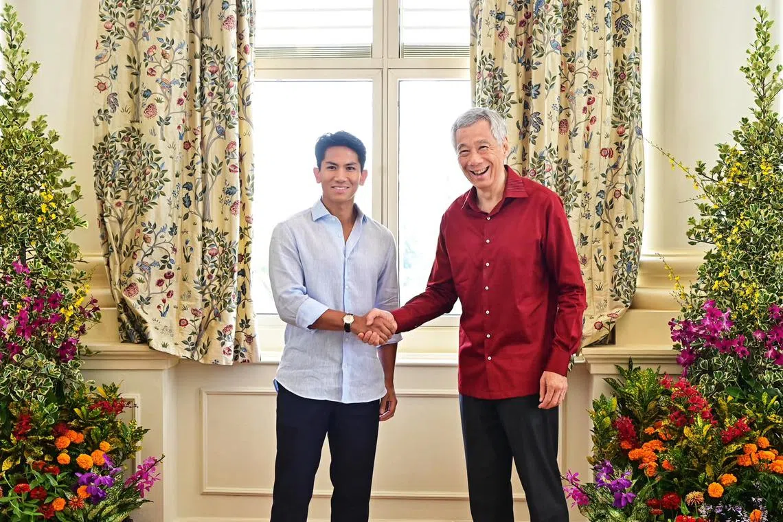 Prime Minister Lee Hsien Loong (right) hosted visiting Brunei Prince Abdul Mateen to lunch on Wednesday.