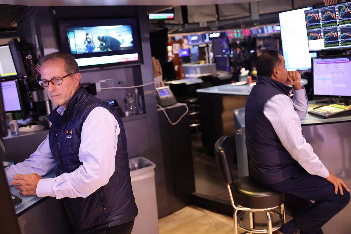 Traders working on the floor of the New York Stock Exchange, during afternoon trading on Sept 5.