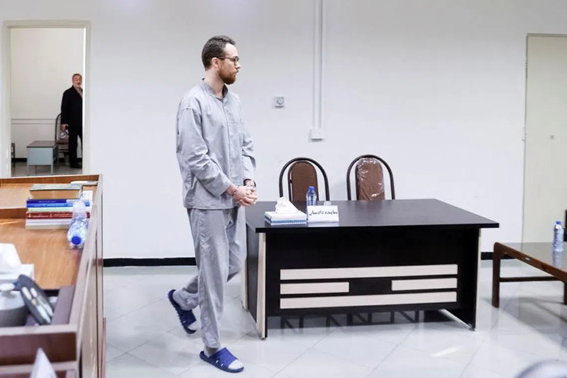 Swedish EU employee Johan Floderus attends a court session in Tehran, Iran, December 10, 2023. Amir-abbas Ghasemi/MIZAN/WANA (West Asia News Agency) Handout via REUTERS