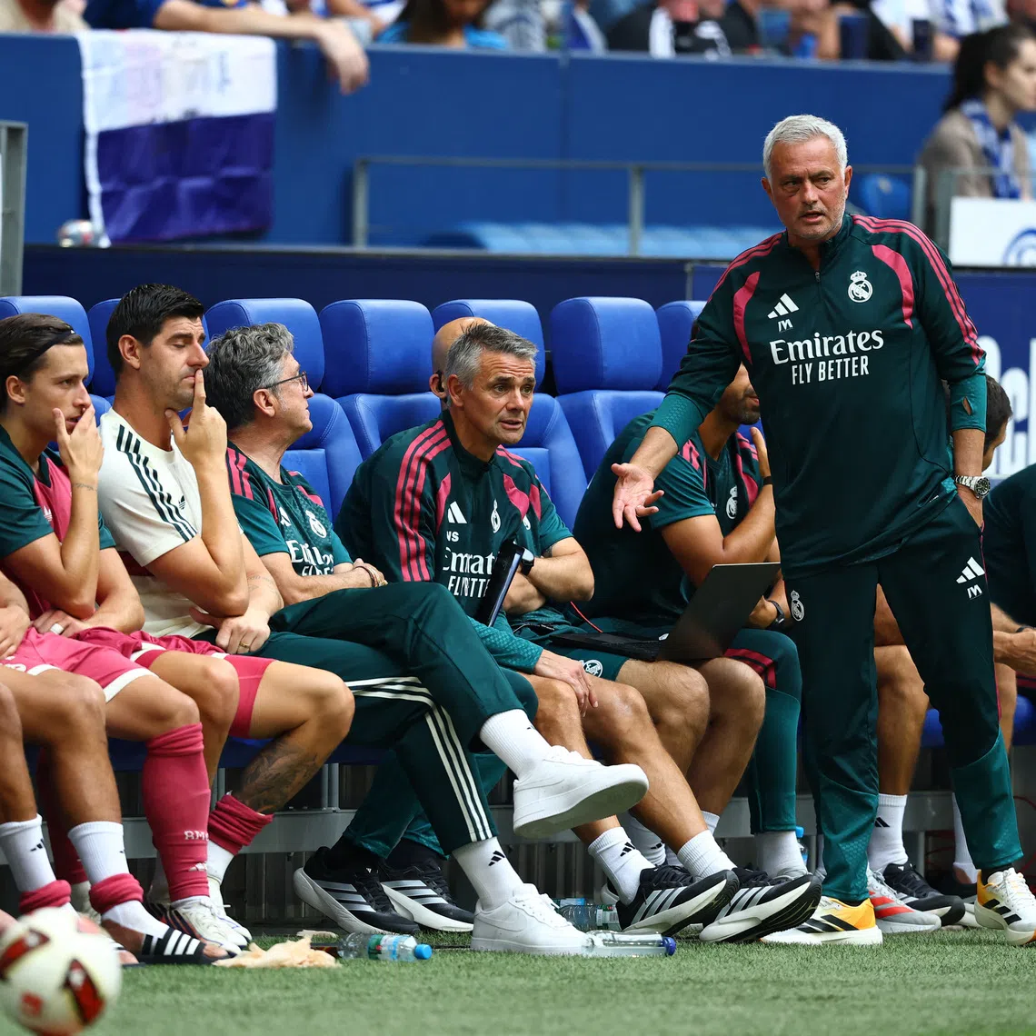 Soccer Football - Pre Season Friendly - Schalke 04 v Real Madrid - Veltins-Arena, Gelsenkirchen, Germany - August 16, 2026 Real Madrid coach Jose Mourinho REUTERS/Kai Pfaffenbach