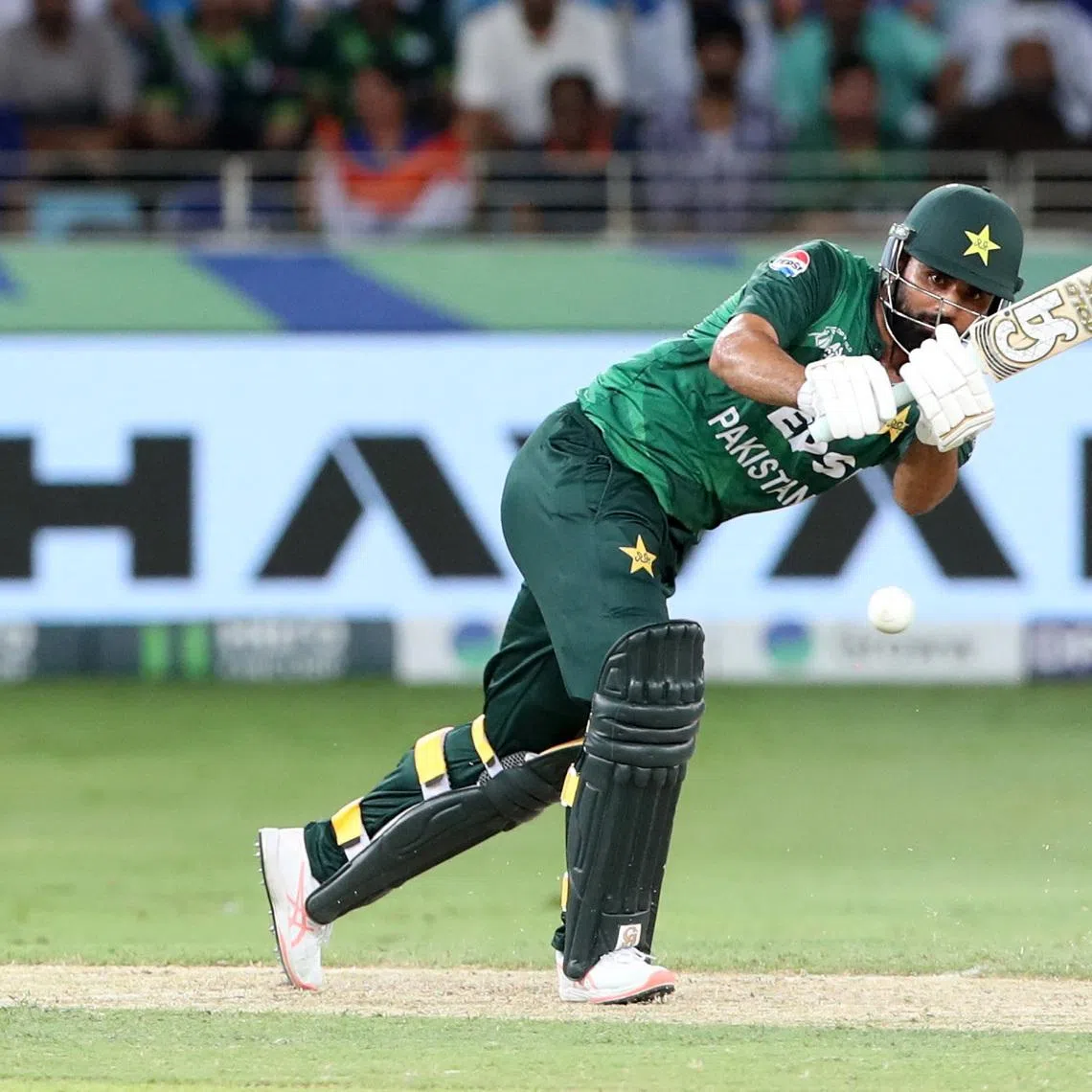 Cricket - Asia Cup - Group A - India v Pakistan - Dubai International Cricket Stadium, Dubai, United Arab Emirates - September 14, 2025 Pakistan's Fakhar Zaman in action REUTERS/Satish Kumar
