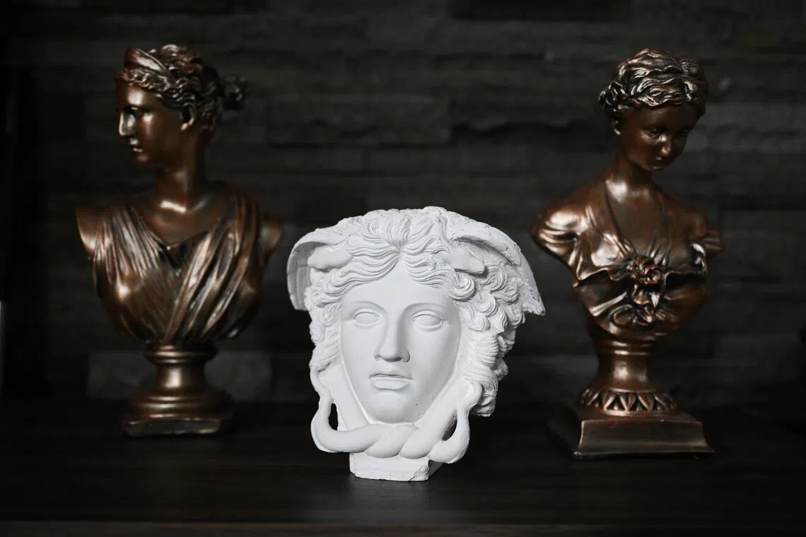 As a metallurgy student, Cellini’s founder Tan Cheng Whatt was fascinated by the engineering alchemy of the Medusa sculpture in Florence. Today, in his home workshop, he creates figurines of Medusa and other classics, learning from YouTube. 