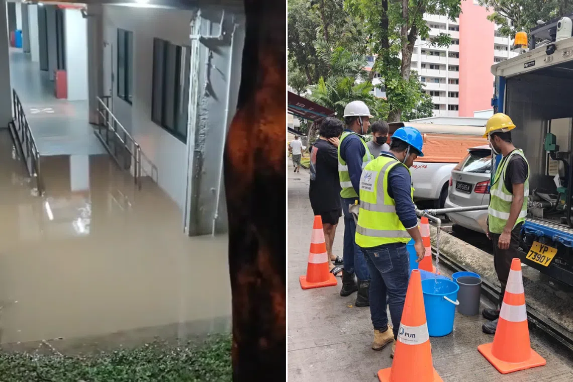 The burst pipe affected the water supply to the lower floors of Block 324 and the four-storey Block 325 there.