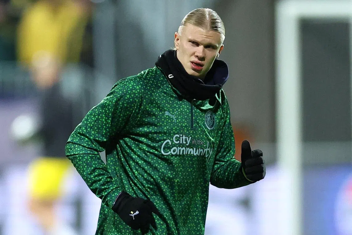 Soccer Football - UEFA Champions League - Bodo/Glimt v Manchester City - Aspmyra Stadion, Bodo, Norway - January 20, 2026 Manchester City's Erling Haaland during the warm up before the match Action Images via Reuters/Andrew Boyers