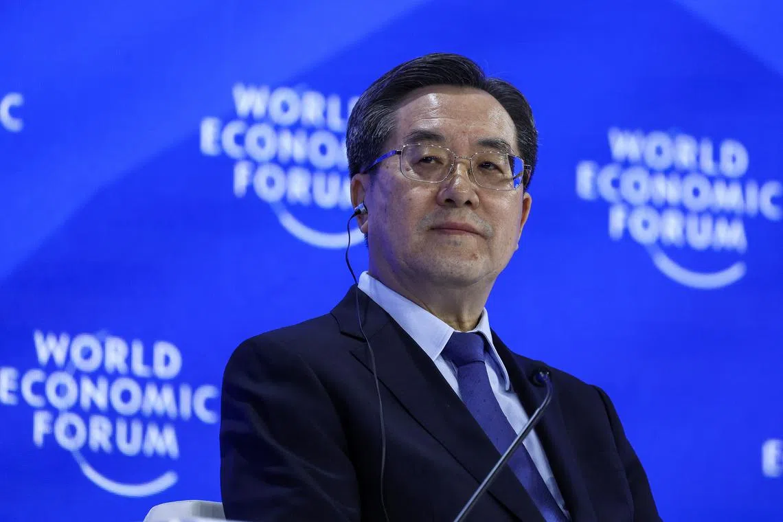 FILE PHOTO: China's Vice-Premier Ding Xuexiang attends the 55th annual World Economic Forum (WEF) meeting in Davos, Switzerland, January 21, 2025. REUTERS/Yves Herman/File Photo