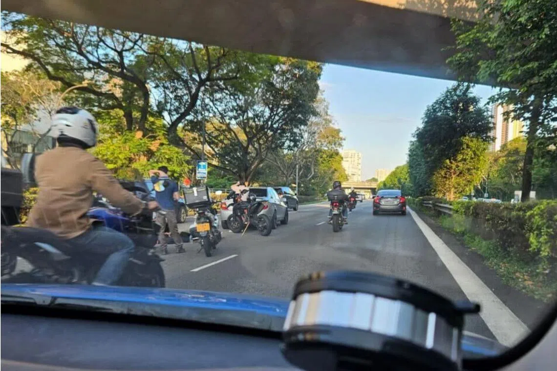 A 25-year-old male motorcyclist was taken to the hospital unconscious after an accident involving a taxi and a motorcycle on AYE on Jan 22.