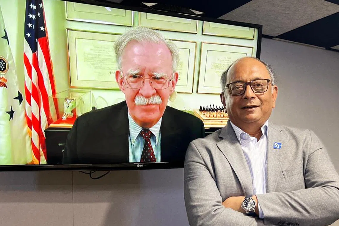 In this episode, senior columnist Ravi Velloor (right) speaks with John Bolton (left), former National Security Advisor to President Donald Trump during his first term.