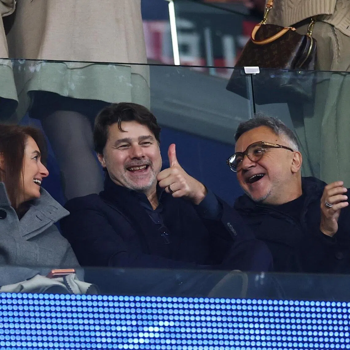 Mauricio Pochettino in the stands for the Champions League match between Atletico Madrid and Tottenham Hotspur, his former club.