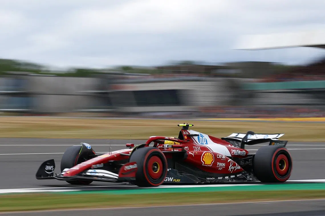 Formula One F1 - British Grand Prix - Silverstone Circuit, Silverstone, Britain - July 5, 2025 Ferrari's Lewis Hamilton during qualifying REUTERS/Andrew Boyers