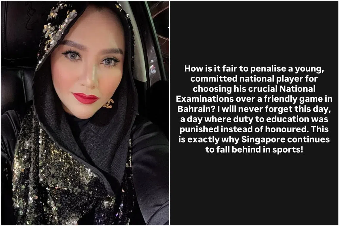 Norfasarie Mohd Yahya said her son was informed that he would no longer be considered for the Under-17 Asian Cup qualifiers in November.