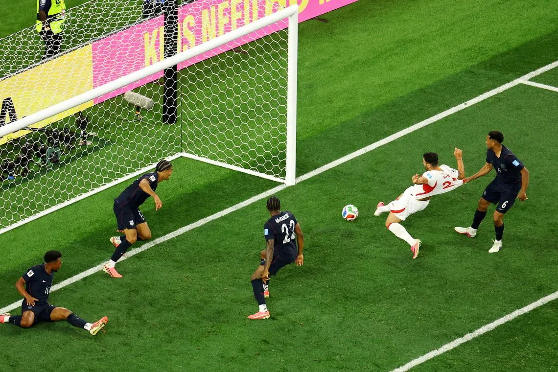 Turkey’s Kaan Ayhan scoring their third goal against the United States on June 25.