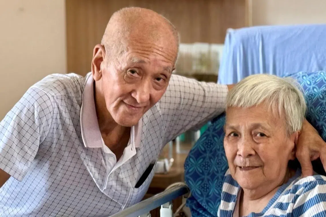 At 75, Mr Toh Ching Boon makes daily visits to his wife of 40 years at NTUC Health’s nursing home in Jurong, where they now spend their mornings having a bite to eat, watching birds in the garden and sometimes making desserts together – a sweet nod to Madam Ang Swee’s past as a bakery assistant.