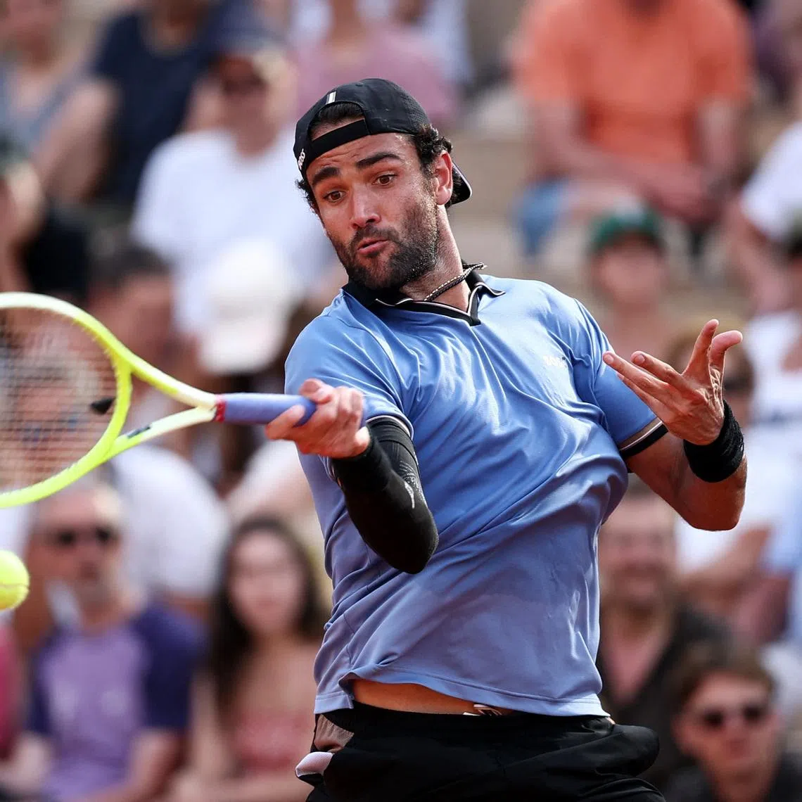 Tennis - French Open - Roland Garros, Paris, France - May 30, 2026 Italy's Matteo Berrettini in action during his third round match against Argentina's Francisco Comesana REUTERS/Guglielmo Mangiapane