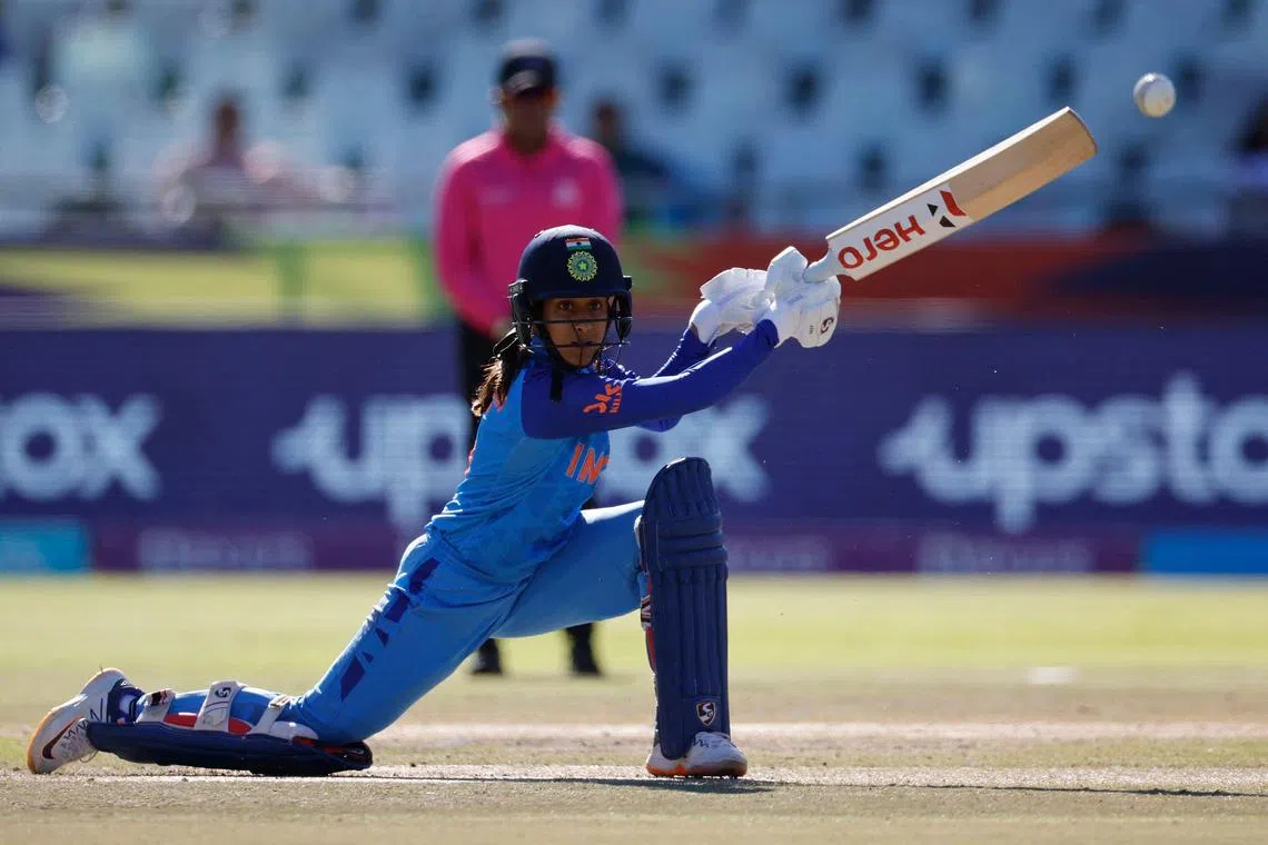  India's Smriti Mandhana, pictured at the T20 women's World Cup, is the top pick at the Women's Premier League auction, earning US$410,000. 