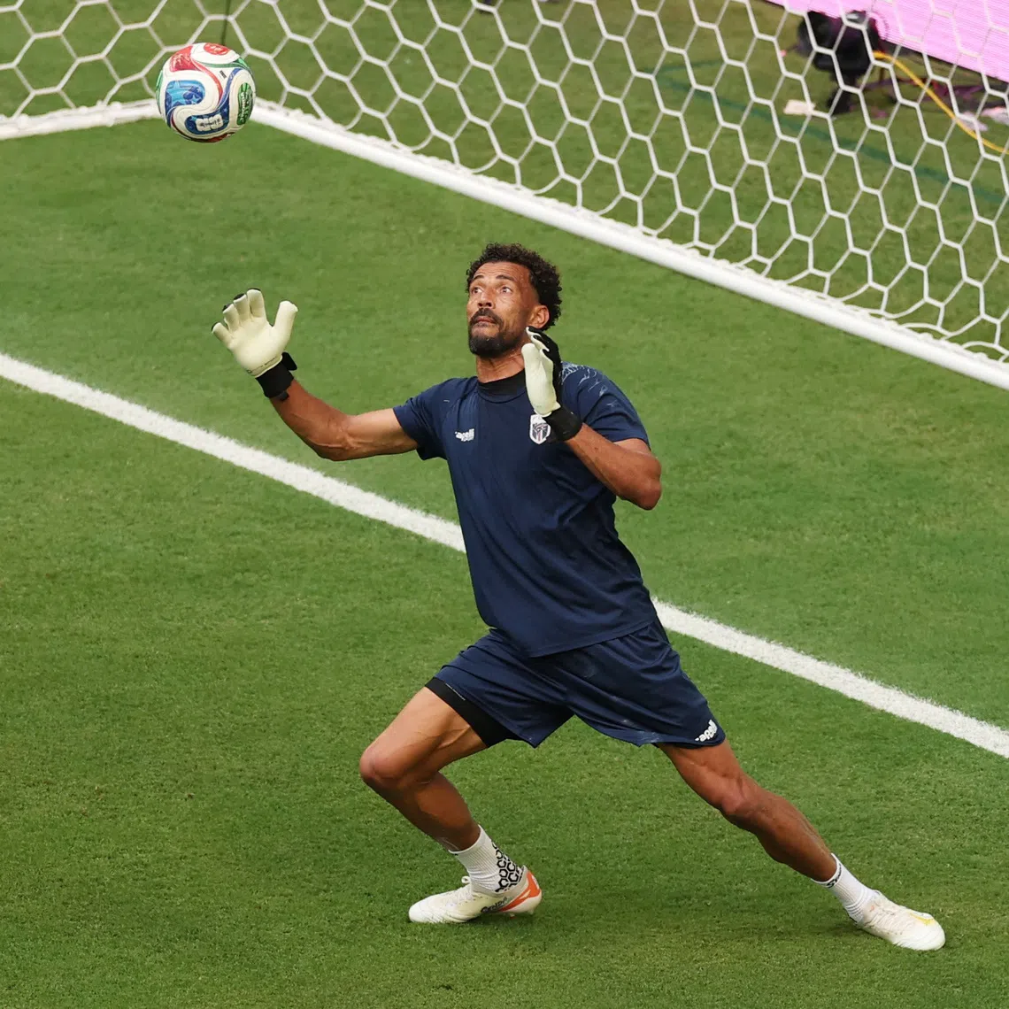 Cape Verde’s Vozinha during a warm-up session at the World Cup.
