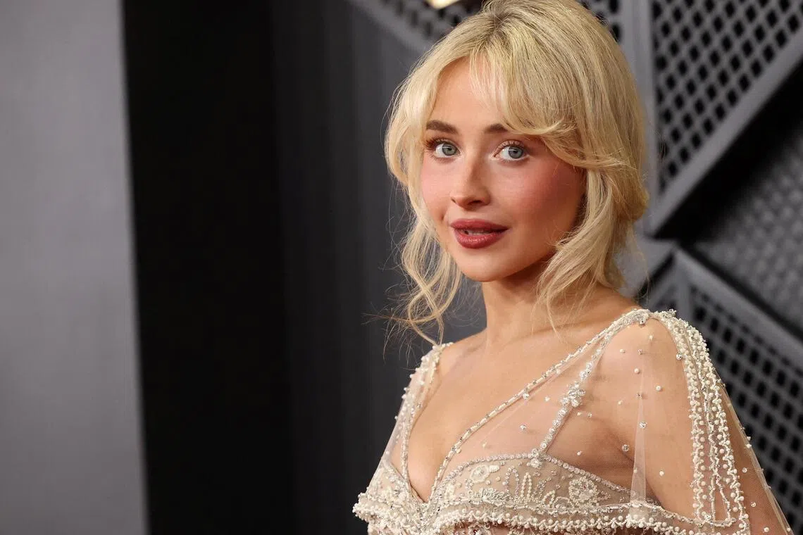 Sabrina Carpenter poses at the red carpet during the 68th Annual Grammy Awards in Los Angeles, California, U.S., February 1, 2026. REUTERS/Mario Anzuoni