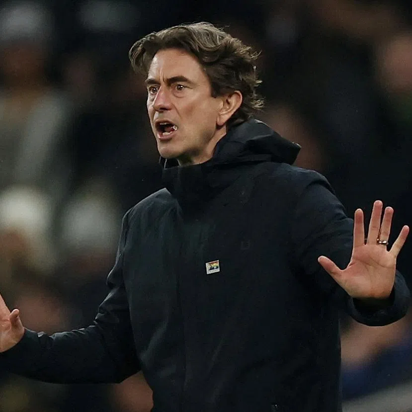 FILE PHOTO: Soccer Football - Premier League - Tottenham Hotspur v Newcastle United - Tottenham Hotspur Stadium, London, Britain - February 10, 2026  Tottenham Hotspur manager Thomas Frank reacts Action Images via Reuters/File Photo