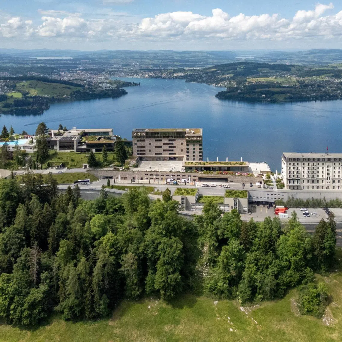 The Burgenstock Resort near Lucerne, Switzerland, where the Ukraine peace summit will take place on June 15 and 16.