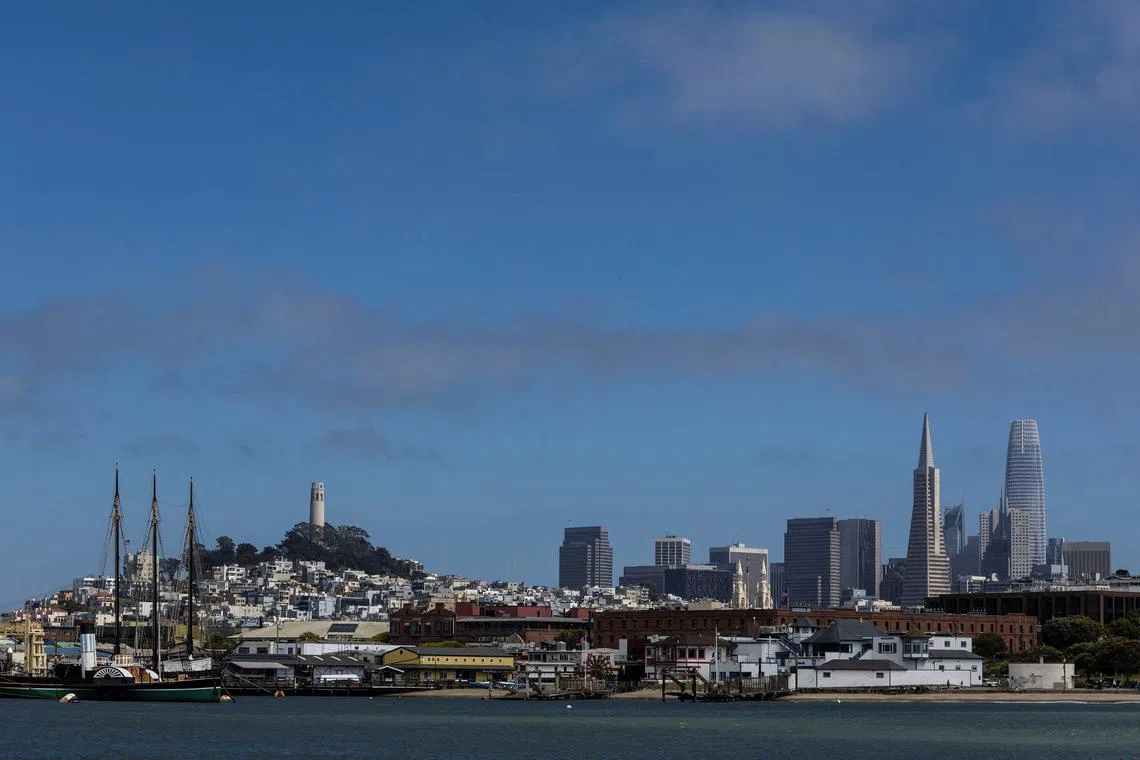 FILE PHOTO: A view shows the downtown skyline of San Francisco, California, U.S., June, 29, 2022. REUTERS/Carlos Barria/File Photo