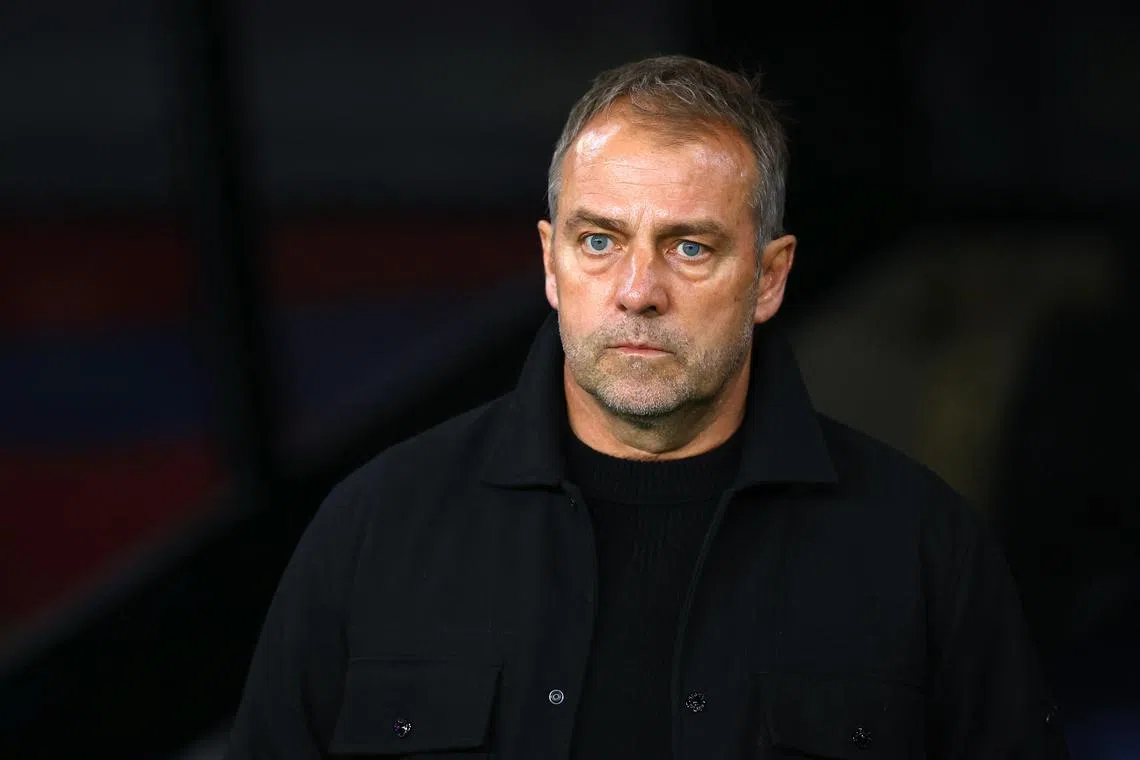 FILE PHOTO: Soccer Football - LaLiga - FC Barcelona v Osasuna - Estadi Olimpic Lluis Companys, Barcelona, Spain - March 27, 2025 FC Barcelona coach Hansi Flick before the match REUTERS/Albert Gea/File Photo