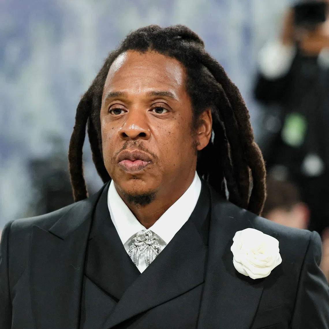 FILE PHOTO: Jay-Z poses during the Met Gala, an annual fundraising gala held for the benefit of the Metropolitan Museum of Art's Costume Institute with this year's theme 'Costume Art' in New York City, New York, U.S., May 4, 2026. REUTERS/Daniel Cole/ File Photo