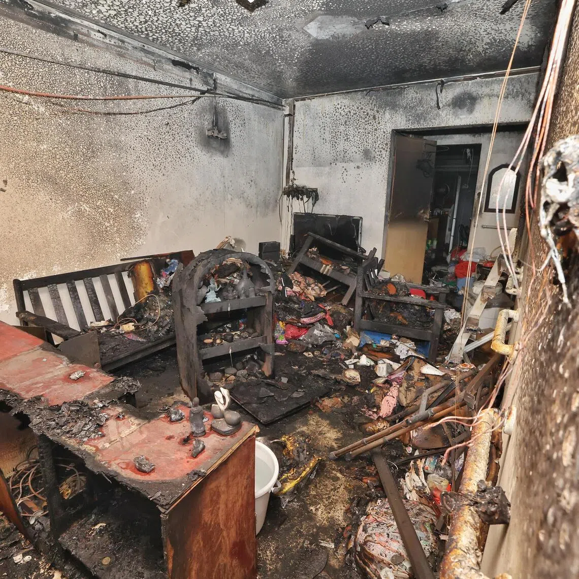 The fire involved items in the living room, said SCDF, adding that the cause of the fire was under investigation.