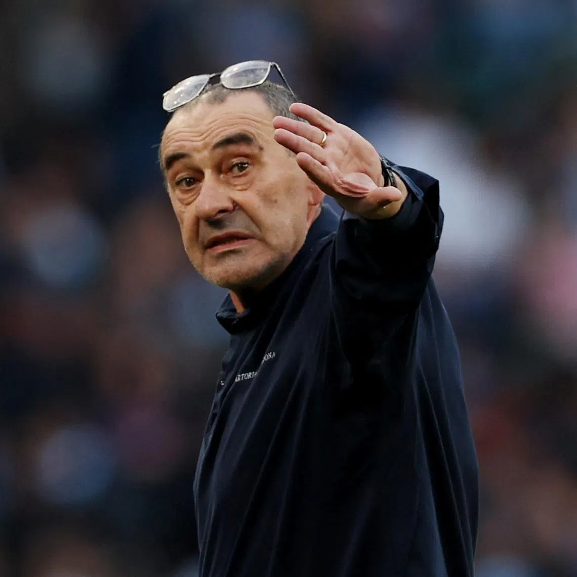 FILE PHOTO: Soccer Football - Serie A - Napoli v Lazio - Stadio Diego Armando Maradona, Naples, Italy - April 18, 2026 Lazio coach Maurizio Sarri during the match REUTERS/Ciro De Luca/File Photo
