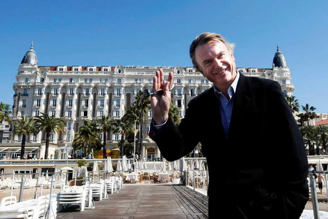 FILE PHOTO: Actor Sam Neill poses during a photocall at the yearly MIPTV, the International Television Programs Market in Cannes, southeastern France, April 7, 2008.  REUTERS/Eric Gaillard/File Photo