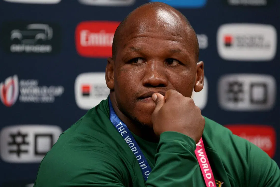 South Africa's Bongi Mbonambi is alleged to have addressed England backrow forward Tom Curry with "you white (followed by an expletive)".
