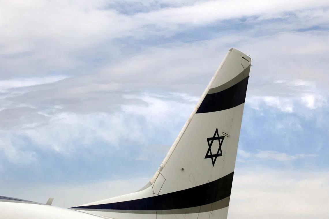 FILE PHOTO: An Israel El Al airlines plane is seen after its landing following its inaugural flight between Tel Aviv and Nice at Nice international airport, France, April 4, 2019.    REUTERS/Eric Gaillard/File Photo