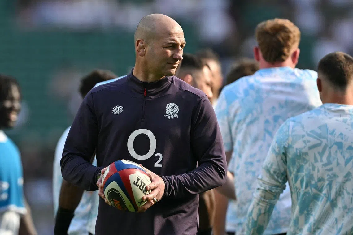 England rugby head coach Steve Borthwick before the Six Nations win over Italy at Twickenham on March 9, 2025. They are  seeking a bonus-point victory over hapless Wales that could secure them the title if France fail to beat Scotland.