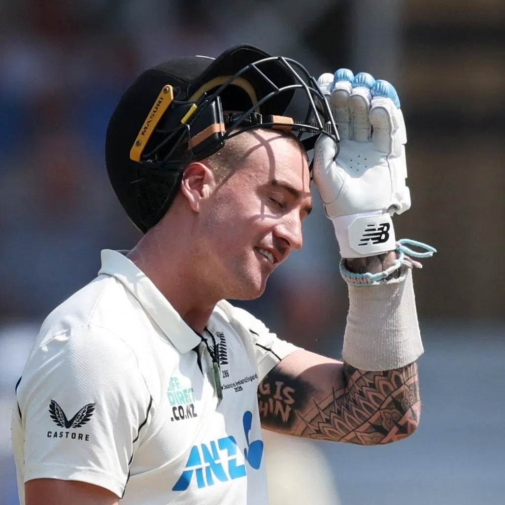 Cricket - England v New Zealand - Third Test - Trent Bridge Cricket Ground, Nottingham, Britain - June 26, 2026 New Zealand's Blair Tickner reacts after being hit on the helmet by a ball bowled by England's Jofra Archer Action Images via Reuters/Andrew Boyers