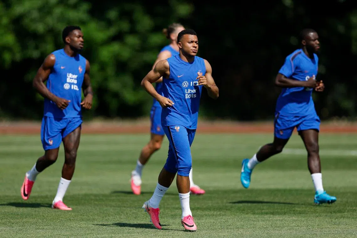 Soccer Football - FIFA World Cup 2026 - France Training - Bentley University, Boston, Massachusetts, U.S. - June 11, 2026 France's Kylian Mbappe during training REUTERS/Peter Cziborra