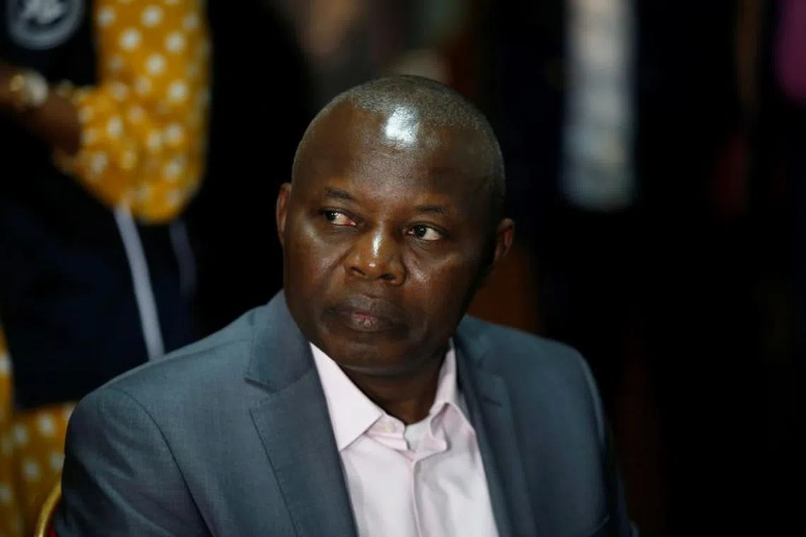FILE PHOTO: Vital Kamerhe, leader of the Union for the Congolese Nation (UNC) party, attends a meeting with Congo's Independent National Electoral Commission (CENI) and observers from the Southern African Development Community(SADC) in Kinshasa, Democratic Republic of Congo, December 28, 2018. REUTERS/Baz Ratner